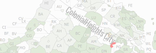 Colonial Heights City County Map