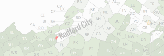 Radford City County Map